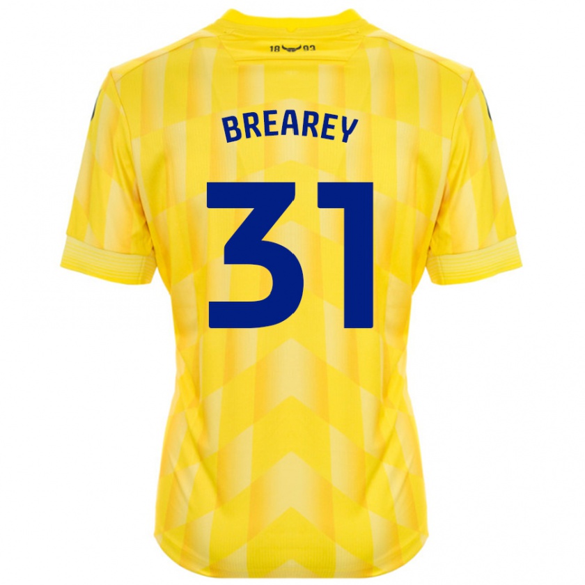 Kandiny Niño Camiseta Eddie Brearey #31 Amarillo 1ª Equipación 2024/25 La Camisa Chile