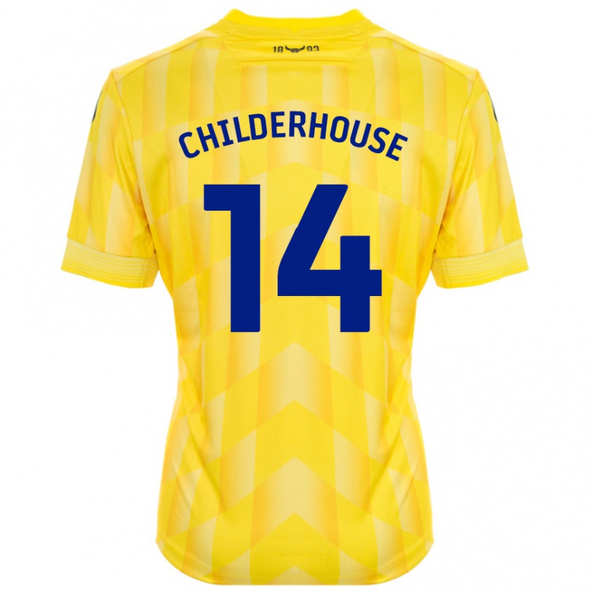 Kandiny Niño Camiseta Molly Childerhouse #14 Amarillo 1ª Equipación 2024/25 La Camisa Chile