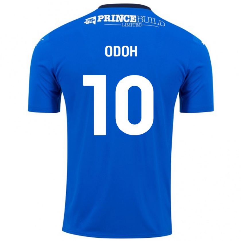 Kandiny Niño Camiseta Abraham Odoh #10 Azul Blanco 1ª Equipación 2024/25 La Camisa Chile