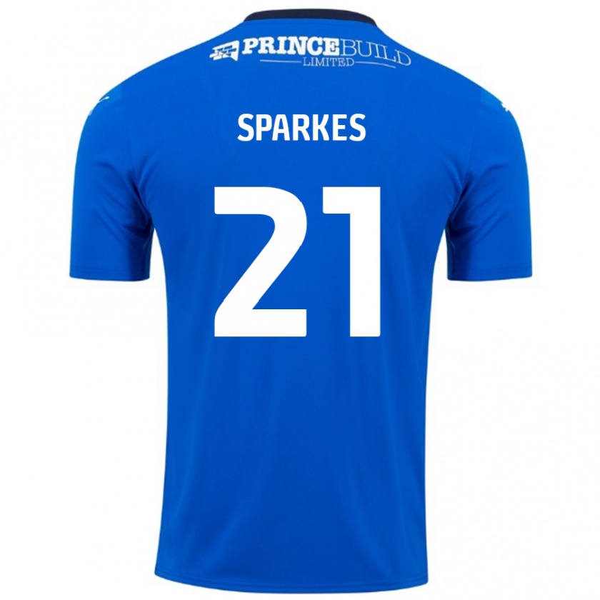 Kandiny Niño Camiseta Jack Sparkes #21 Azul Blanco 1ª Equipación 2024/25 La Camisa Chile