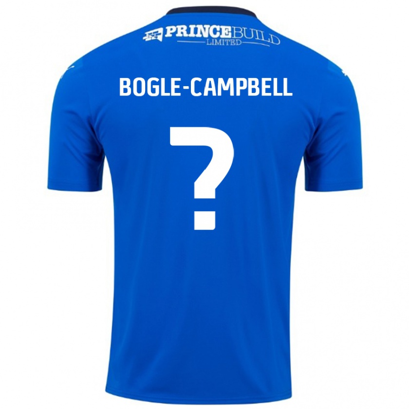 Kandiny Niño Camiseta Ma'kel Bogle-Campbell #0 Azul Blanco 1ª Equipación 2024/25 La Camisa Chile