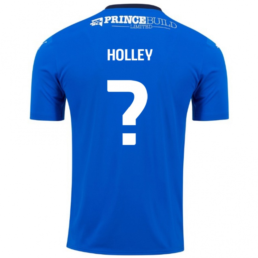 Kandiny Niño Camiseta George Holley #0 Azul Blanco 1ª Equipación 2024/25 La Camisa Chile