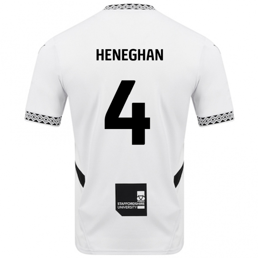 Kandiny Niño Camiseta Ben Heneghan #4 Blanco 1ª Equipación 2024/25 La Camisa Chile