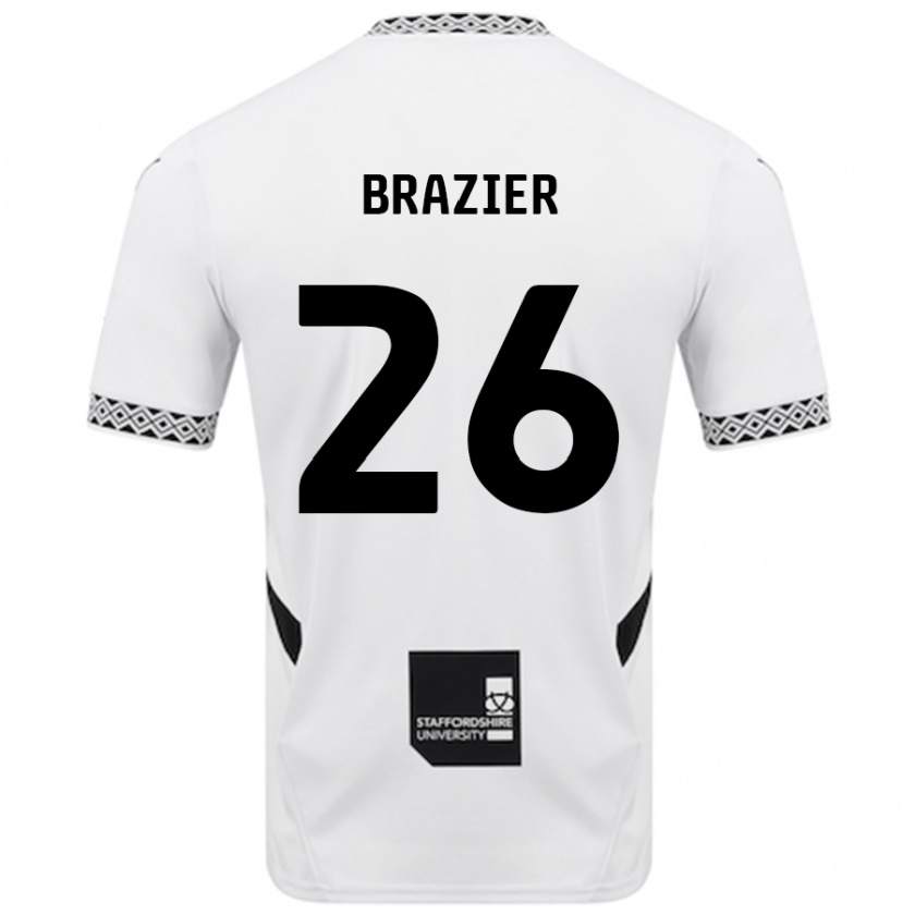 Kandiny Niño Camiseta Liam Brazier #26 Blanco 1ª Equipación 2024/25 La Camisa Chile