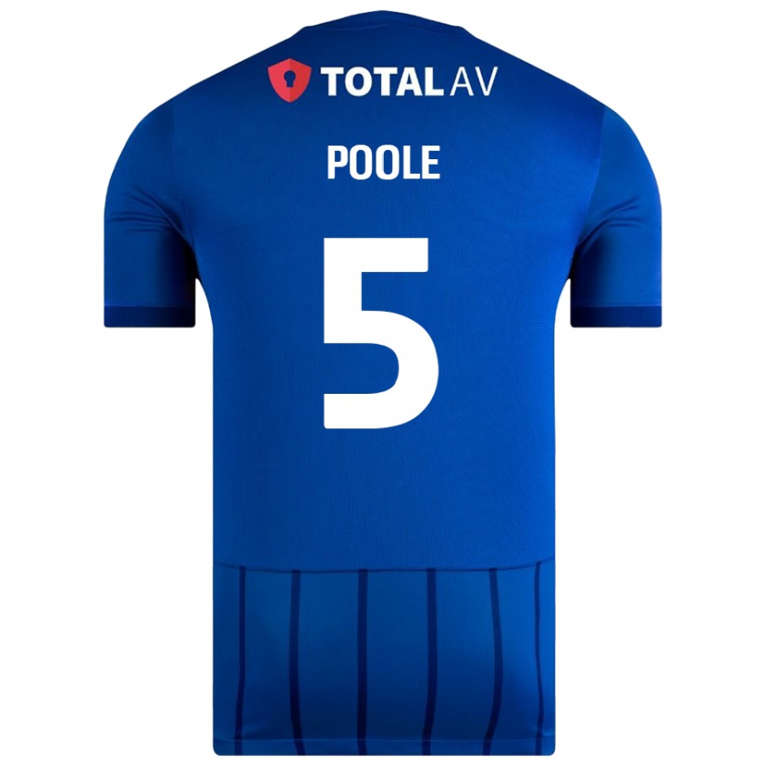 Kandiny Niño Camiseta Regan Poole #5 Azul 1ª Equipación 2024/25 La Camisa Chile