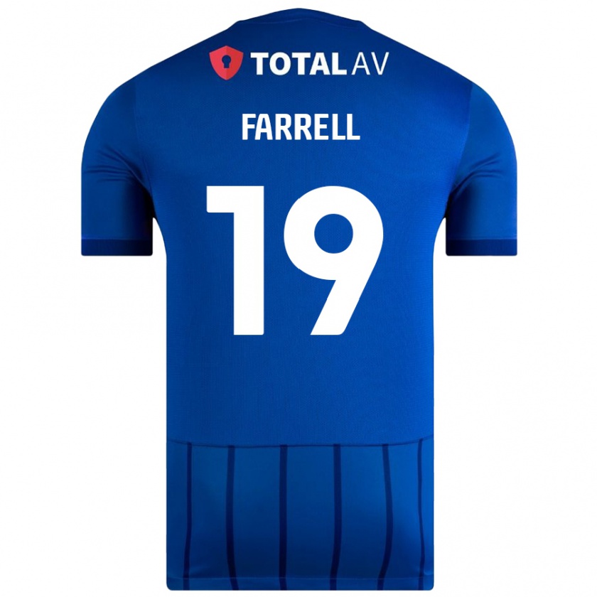 Kandiny Niño Camiseta Jacob Farrell #19 Azul 1ª Equipación 2024/25 La Camisa Chile