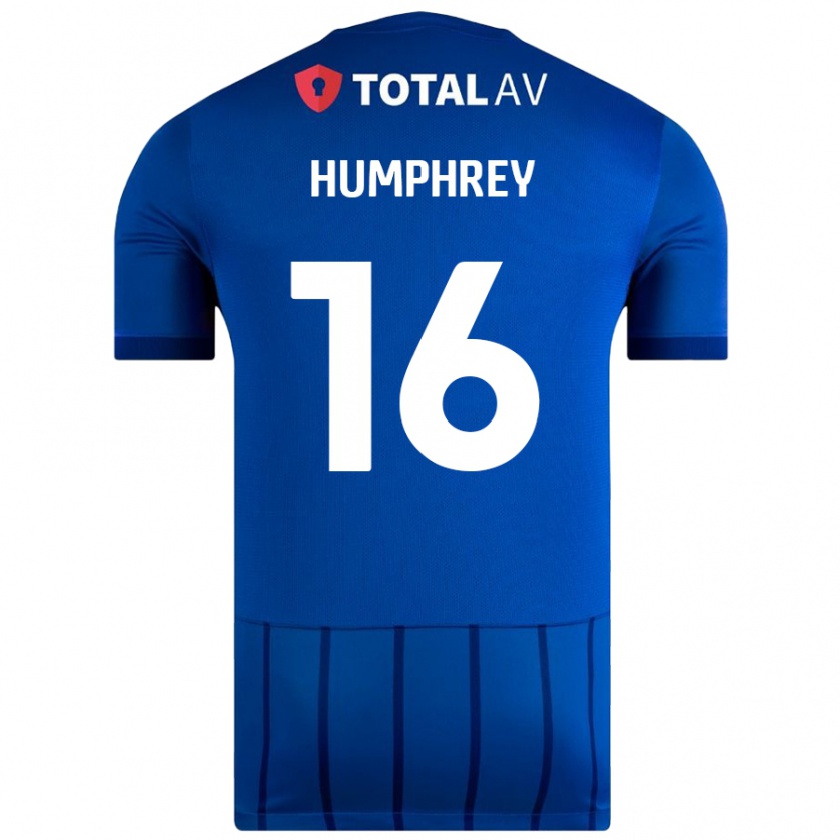 Kandiny Niño Camiseta Ella Humphrey #16 Azul 1ª Equipación 2024/25 La Camisa Chile