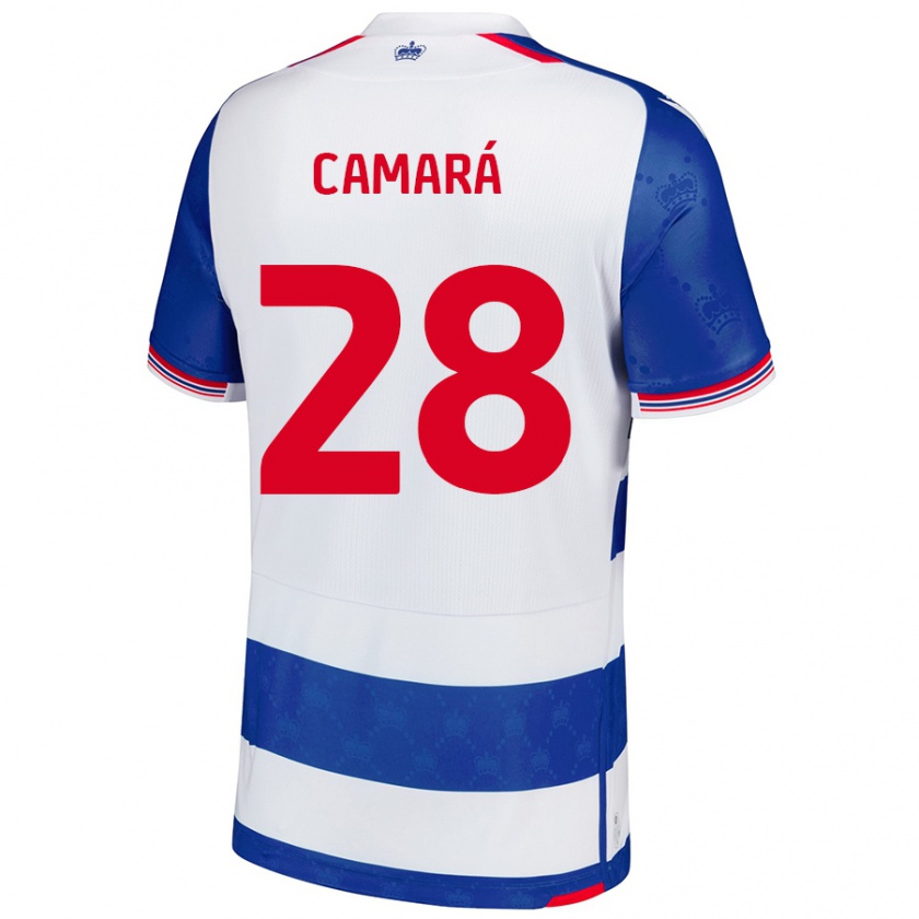 Kandiny Niño Camiseta Mamadi Camará #28 Azul Blanco 1ª Equipación 2024/25 La Camisa Chile