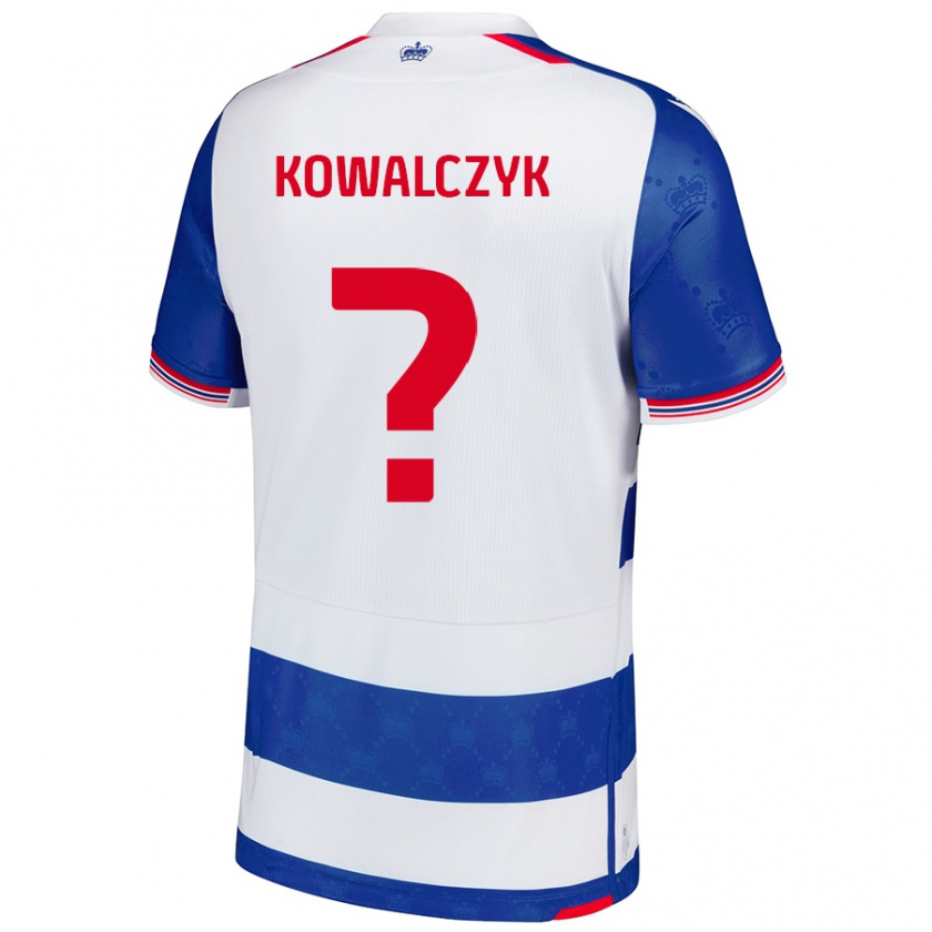 Kandiny Niño Camiseta Kacper Kowalczyk #0 Azul Blanco 1ª Equipación 2024/25 La Camisa Chile