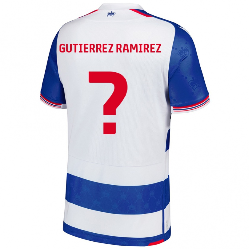 Kandiny Niño Camiseta William Gutierrez Ramirez #0 Azul Blanco 1ª Equipación 2024/25 La Camisa Chile