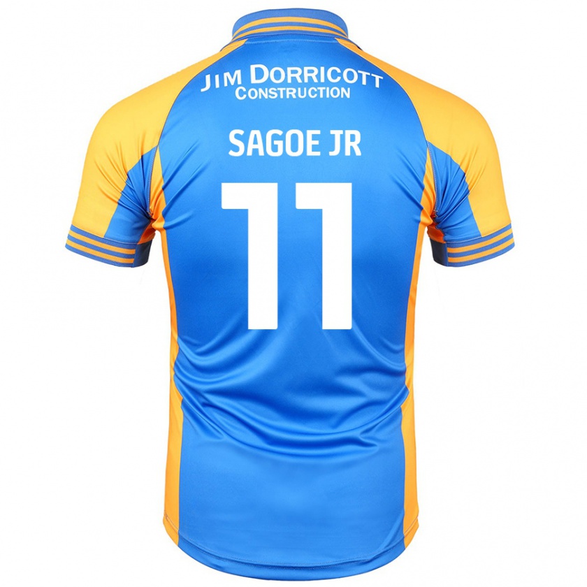 Kandiny Niño Camiseta Charles Sagoe Jr #11 Azul Ámbar 1ª Equipación 2024/25 La Camisa Chile