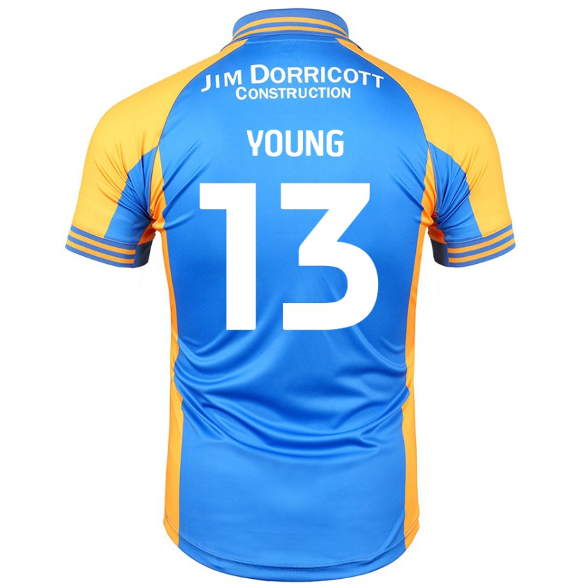 Kandiny Niño Camiseta Joe Young #13 Azul Ámbar 1ª Equipación 2024/25 La Camisa Chile