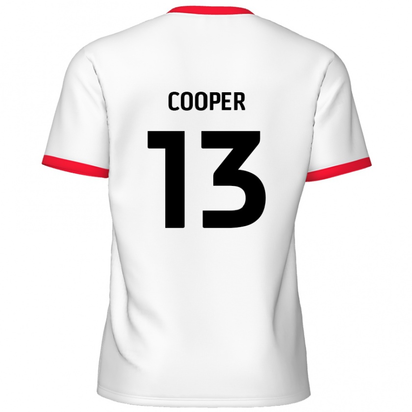 Kandiny Niño Camiseta Murphy Cooper #13 Blanco Rojo 1ª Equipación 2024/25 La Camisa Chile