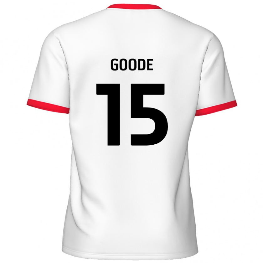 Kandiny Niño Camiseta Charlie Goode #15 Blanco Rojo 1ª Equipación 2024/25 La Camisa Chile