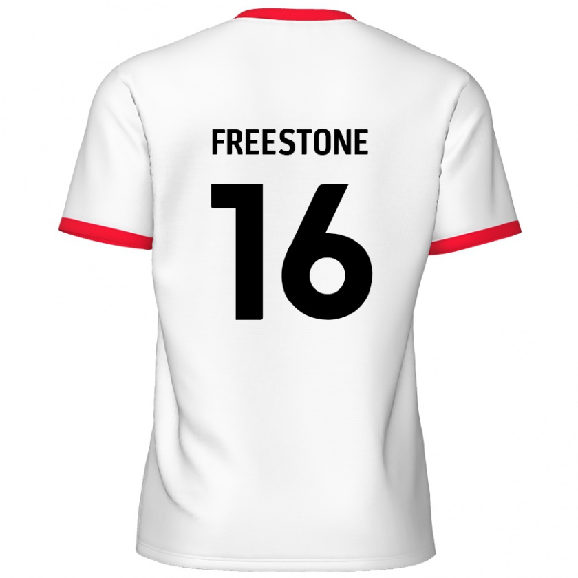 Kandiny Niño Camiseta Lewis Freestone #16 Blanco Rojo 1ª Equipación 2024/25 La Camisa Chile