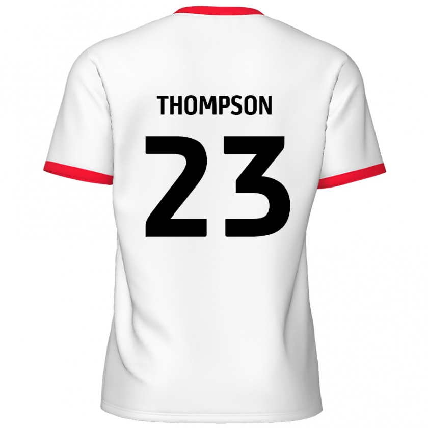 Kandiny Niño Camiseta Louis Thompson #23 Blanco Rojo 1ª Equipación 2024/25 La Camisa Chile