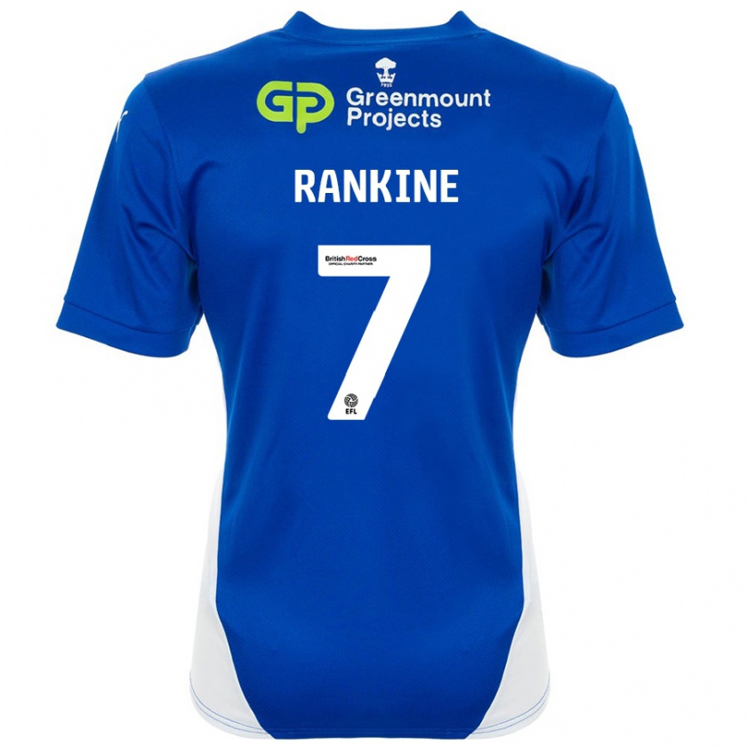 Kandiny Niño Camiseta Dion Rankine #7 Azul Blanco 1ª Equipación 2024/25 La Camisa Chile