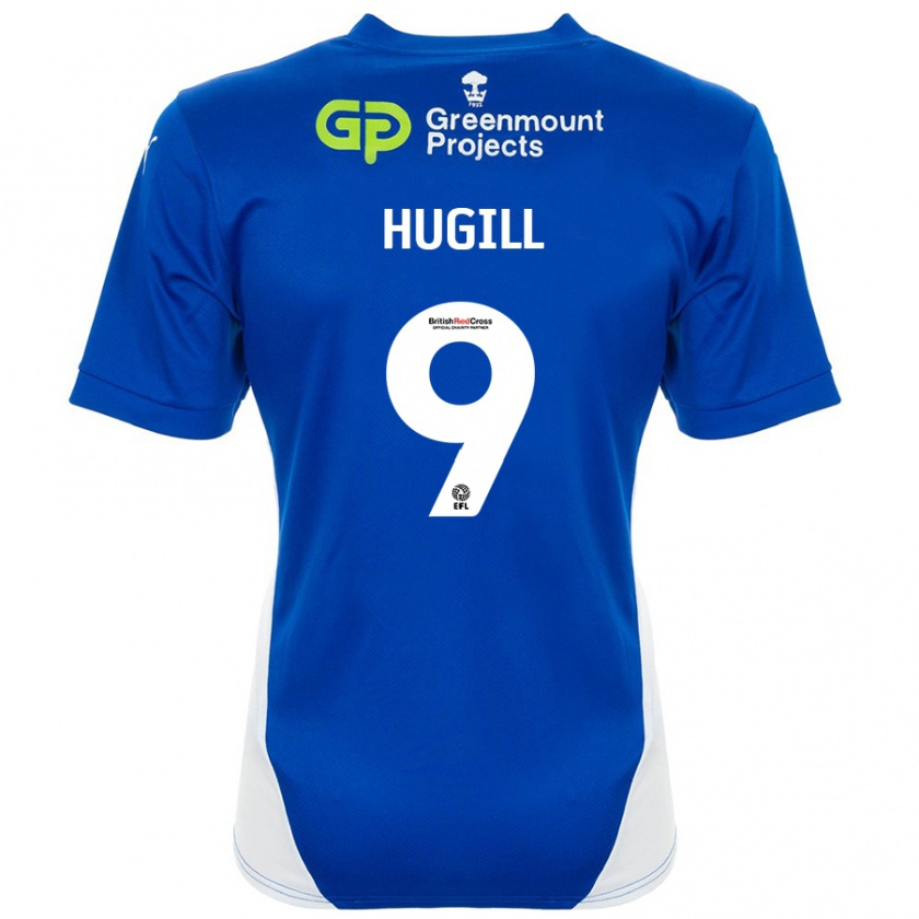 Kandiny Niño Camiseta Joe Hugill #9 Azul Blanco 1ª Equipación 2024/25 La Camisa Chile