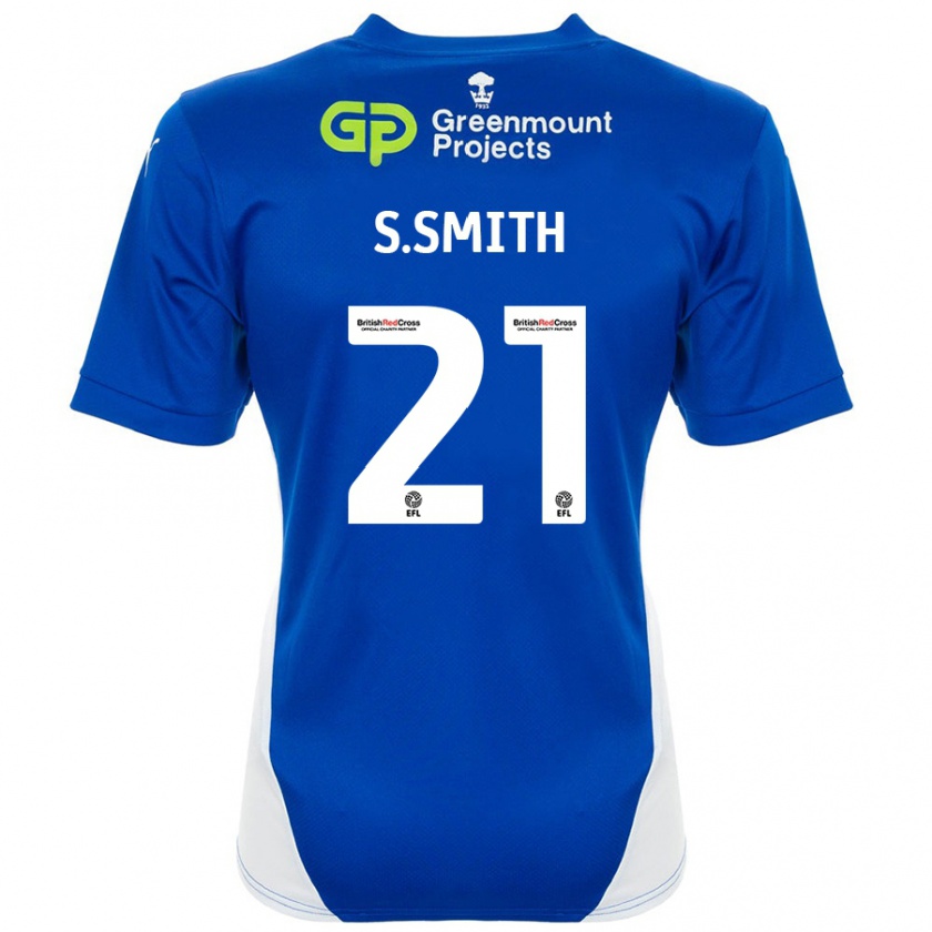 Kandiny Niño Camiseta Scott Smith #21 Azul Blanco 1ª Equipación 2024/25 La Camisa Chile