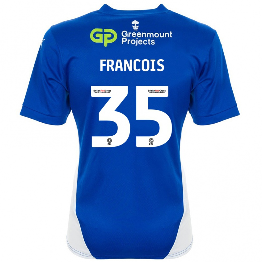 Kandiny Niño Camiseta Tyrese Francois #35 Azul Blanco 1ª Equipación 2024/25 La Camisa Chile