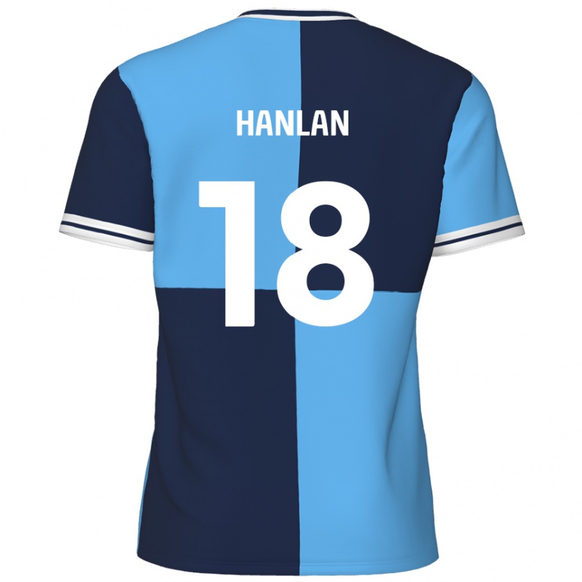 Kandiny Niño Camiseta Brandon Hanlan #18 Azul Cielo Azul Oscuro 1ª Equipación 2024/25 La Camisa Chile