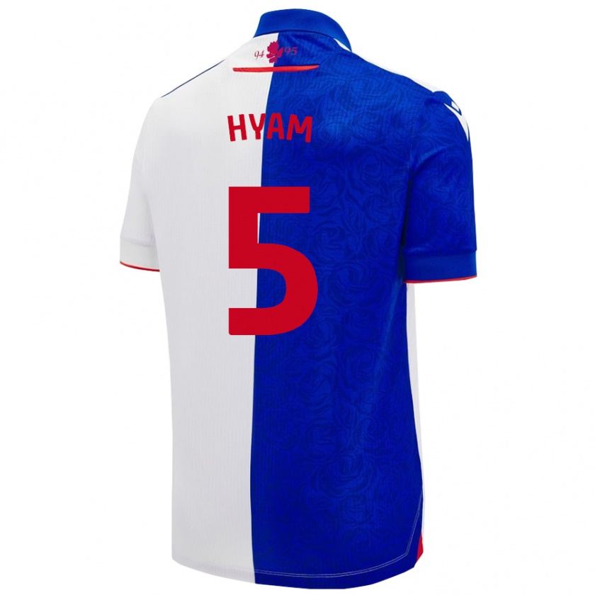 Kandiny Niño Camiseta Dominic Hyam #5 Azul Cielo Blanco 1ª Equipación 2024/25 La Camisa Chile