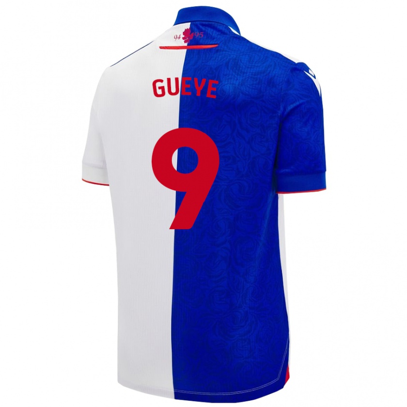 Kandiny Niño Camiseta Makhtar Gueye #9 Azul Cielo Blanco 1ª Equipación 2024/25 La Camisa Chile