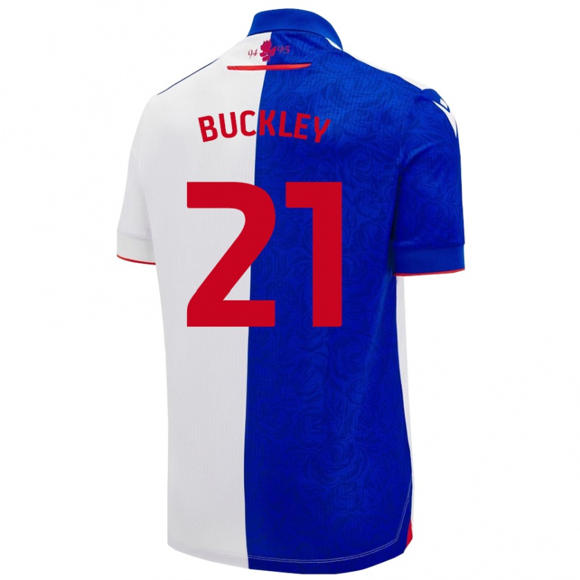 Kandiny Niño Camiseta John Buckley #21 Azul Cielo Blanco 1ª Equipación 2024/25 La Camisa Chile