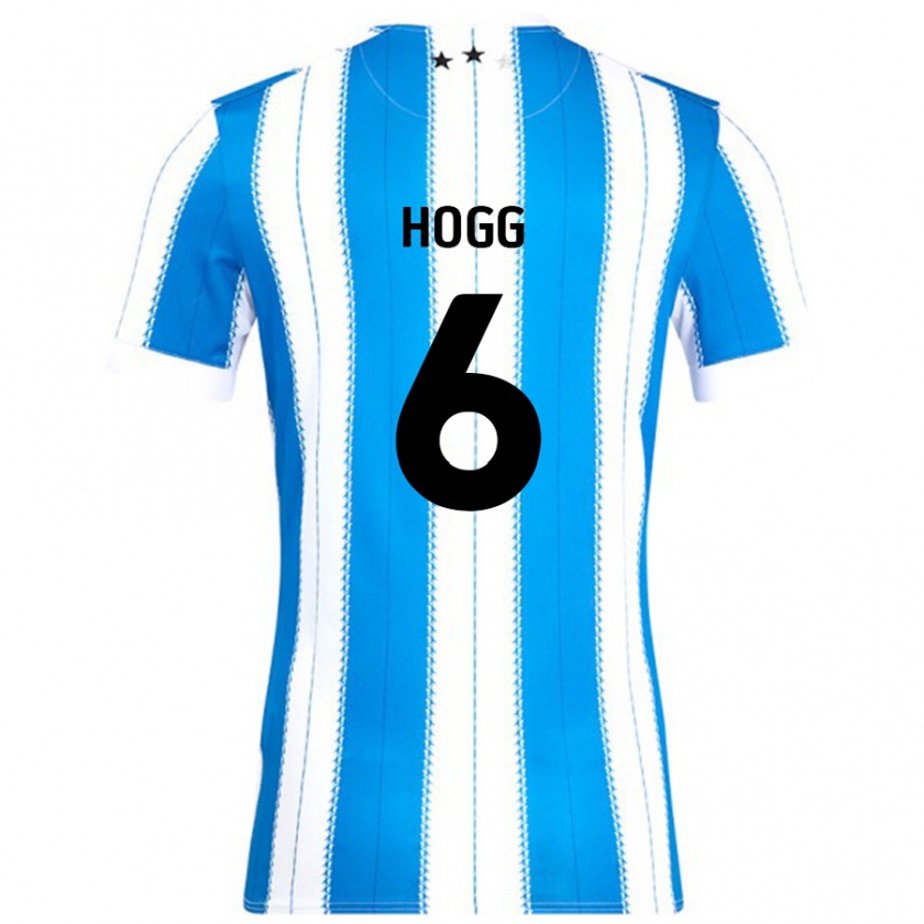 Kandiny Niño Camiseta Jonathan Hogg #6 Azul Blanco 1ª Equipación 2024/25 La Camisa Chile