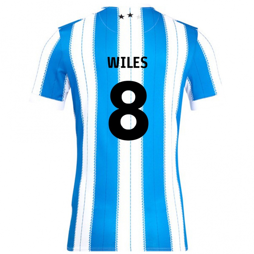 Kandiny Niño Camiseta Ben Wiles #8 Azul Blanco 1ª Equipación 2024/25 La Camisa Chile