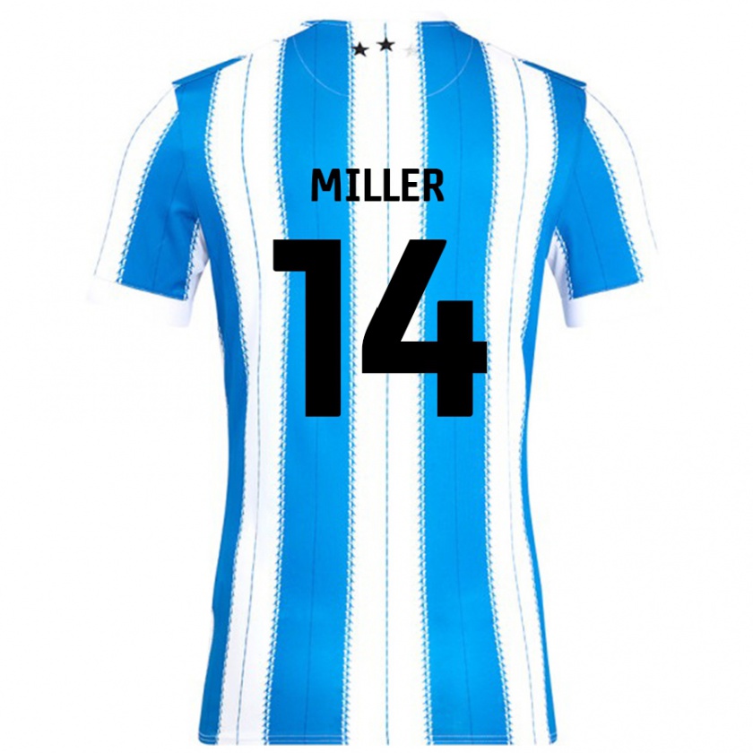 Kandiny Niño Camiseta Mickel Miller #14 Azul Blanco 1ª Equipación 2024/25 La Camisa Chile