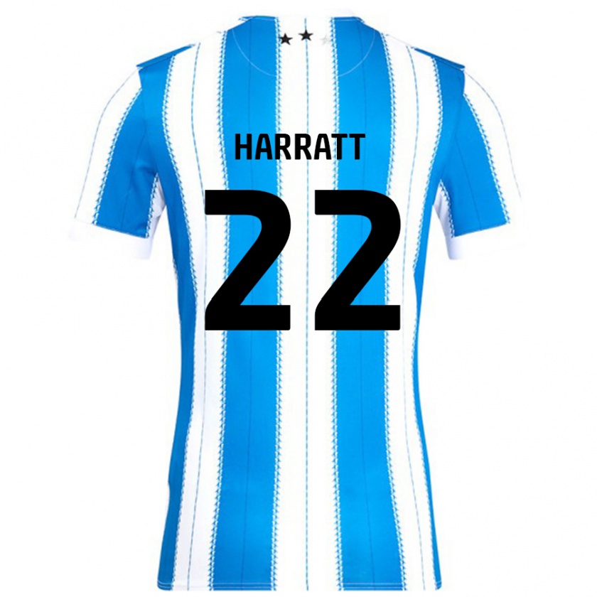 Kandiny Niño Camiseta Kian Harratt #22 Azul Blanco 1ª Equipación 2024/25 La Camisa Chile