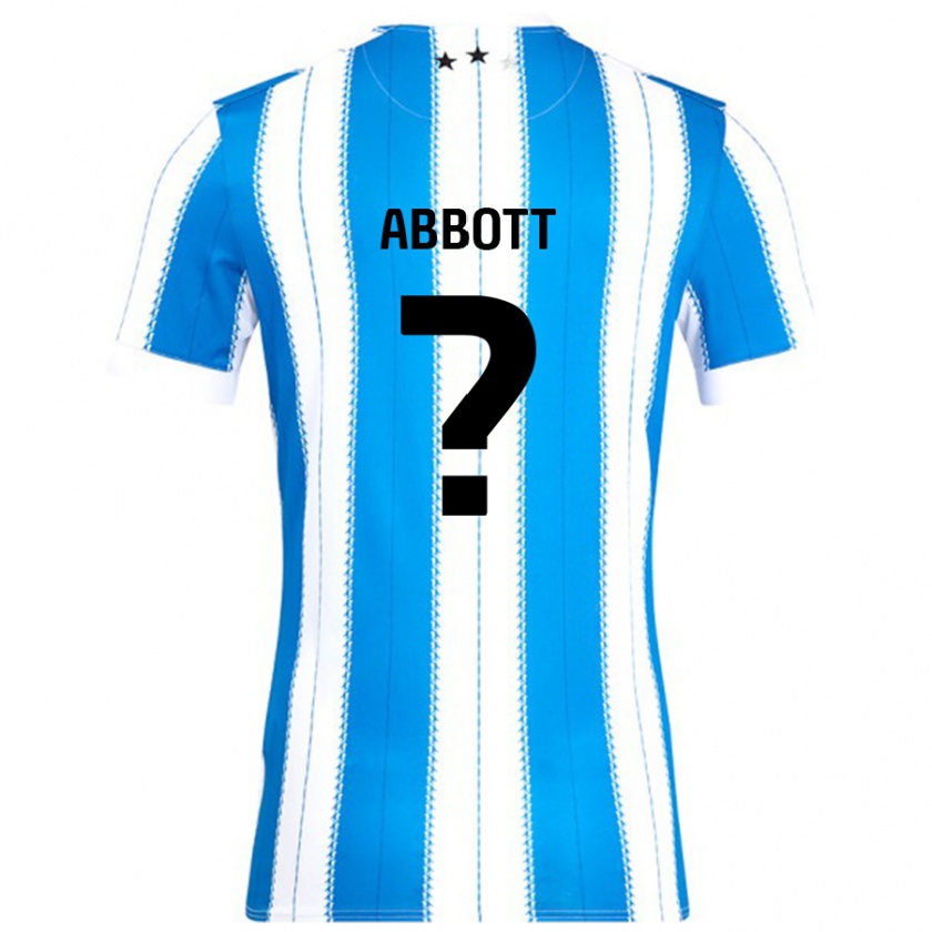 Kandiny Niño Camiseta Zak Abbott #0 Azul Blanco 1ª Equipación 2024/25 La Camisa Chile