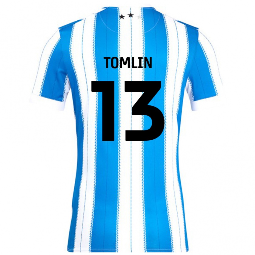 Kandiny Niño Camiseta Phoebe Tomlin #13 Azul Blanco 1ª Equipación 2024/25 La Camisa Chile