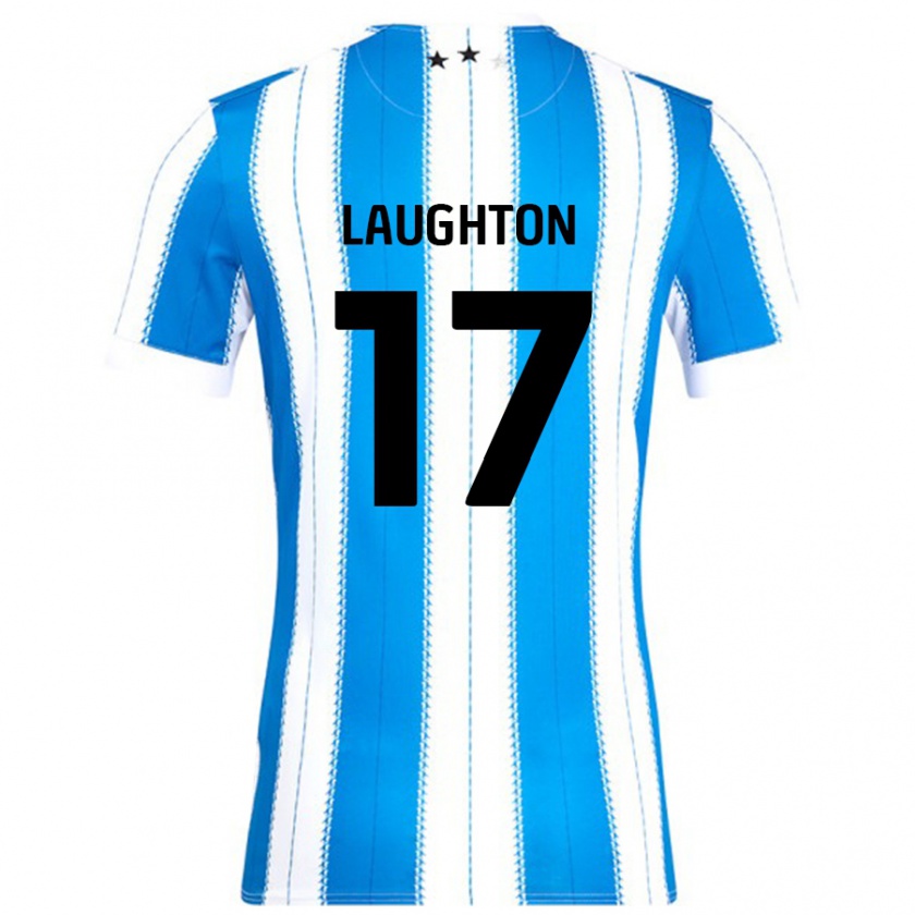 Kandiny Niño Camiseta Zoe Laughton #17 Azul Blanco 1ª Equipación 2024/25 La Camisa Chile