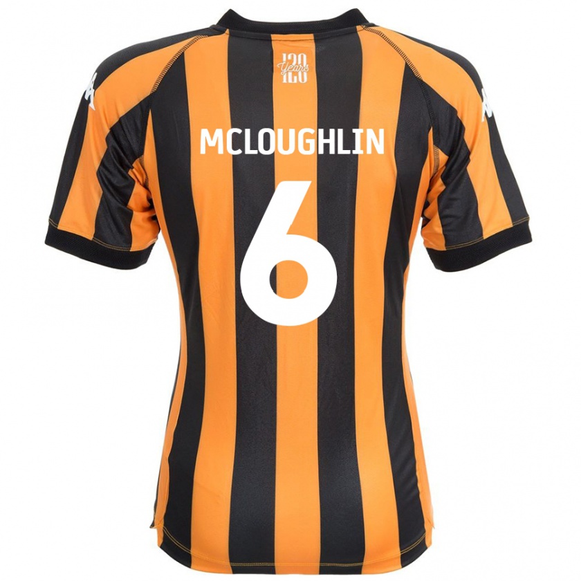 Kandiny Niño Camiseta Sean Mcloughlin #6 Negro Ámbar 1ª Equipación 2024/25 La Camisa Chile