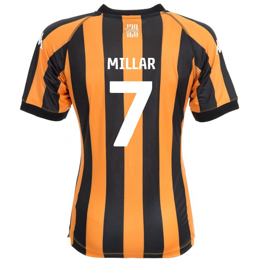 Kandiny Niño Camiseta Liam Millar #7 Negro Ámbar 1ª Equipación 2024/25 La Camisa Chile