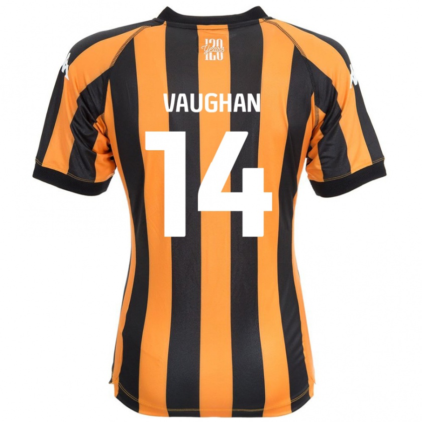 Kandiny Niño Camiseta Harry Vaughan #14 Negro Ámbar 1ª Equipación 2024/25 La Camisa Chile