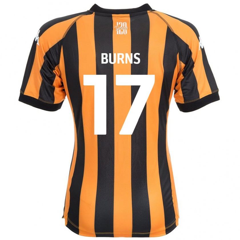 Kandiny Niño Camiseta Finley Burns #17 Negro Ámbar 1ª Equipación 2024/25 La Camisa Chile