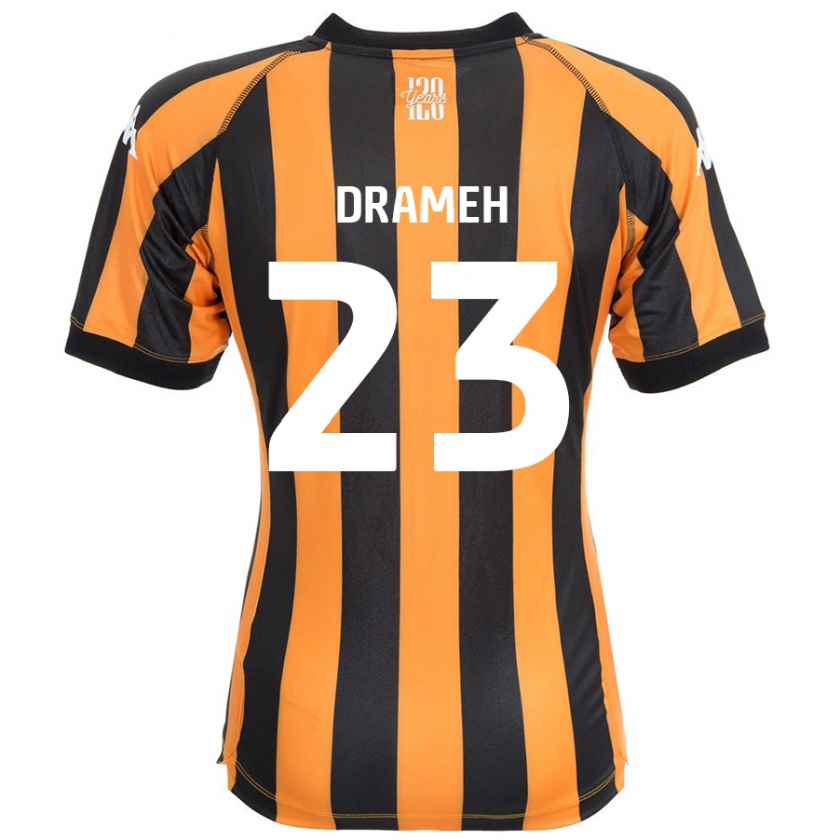 Kandiny Niño Camiseta Cody Drameh #23 Negro Ámbar 1ª Equipación 2024/25 La Camisa Chile