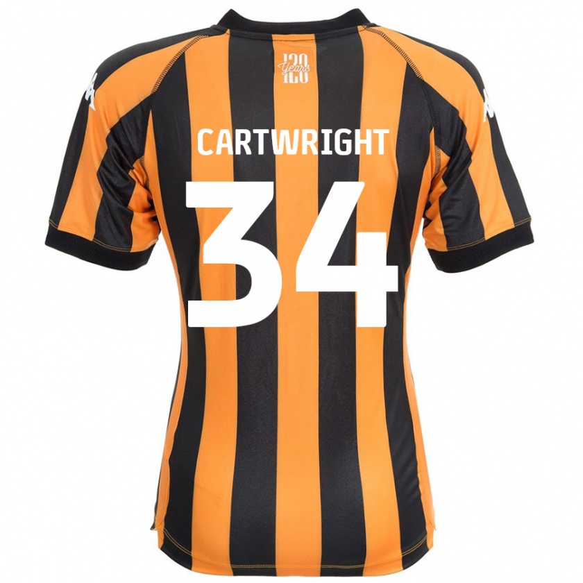 Kandiny Niño Camiseta Harvey Cartwright #34 Negro Ámbar 1ª Equipación 2024/25 La Camisa Chile