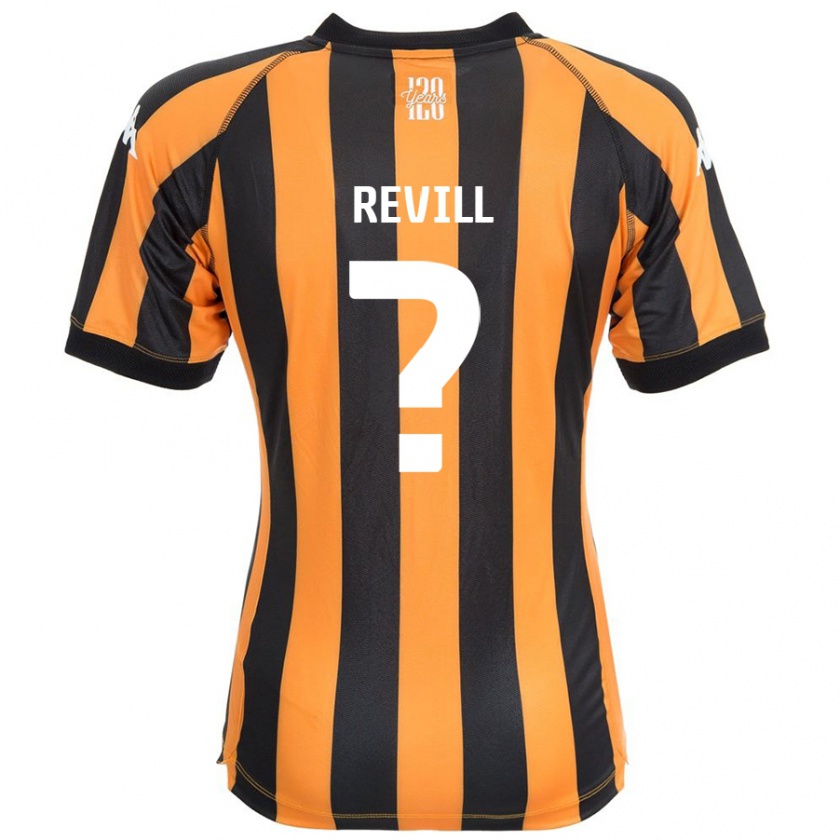 Kandiny Niño Camiseta Harry Revill #0 Negro Ámbar 1ª Equipación 2024/25 La Camisa Chile