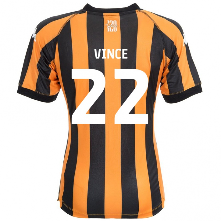 Kandiny Niño Camiseta Anna Vince #22 Negro Ámbar 1ª Equipación 2024/25 La Camisa Chile