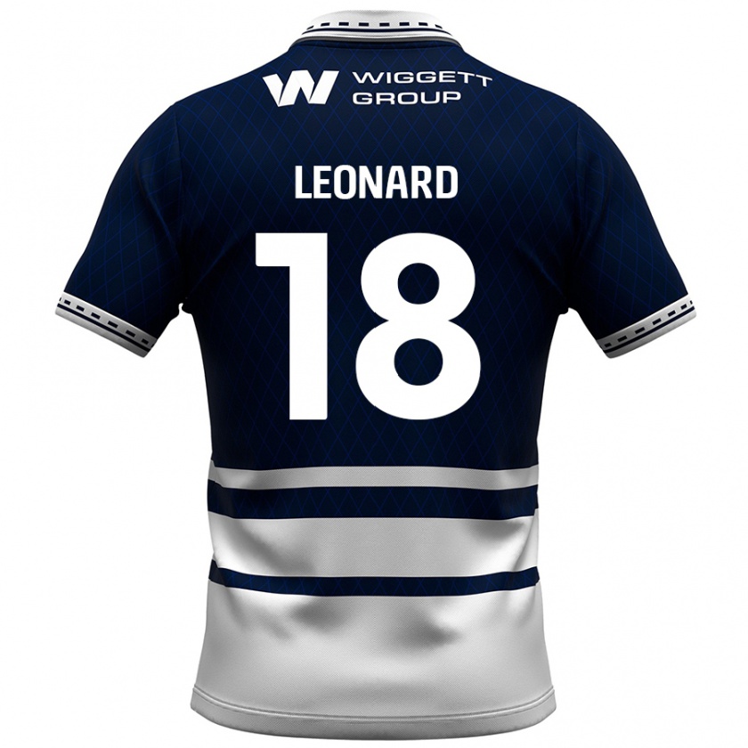 Kandiny Niño Camiseta Ryan Leonard #18 Azul Marino Blanco 1ª Equipación 2024/25 La Camisa Chile