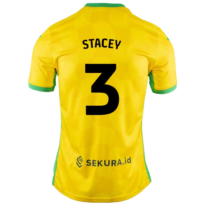 Kandiny Niño Camiseta Jack Stacey #3 Amarillo Verde 1ª Equipación 2024/25 La Camisa Chile