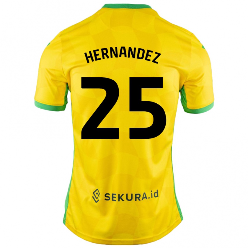 Kandiny Niño Camiseta Onel Hernández #25 Amarillo Verde 1ª Equipación 2024/25 La Camisa Chile