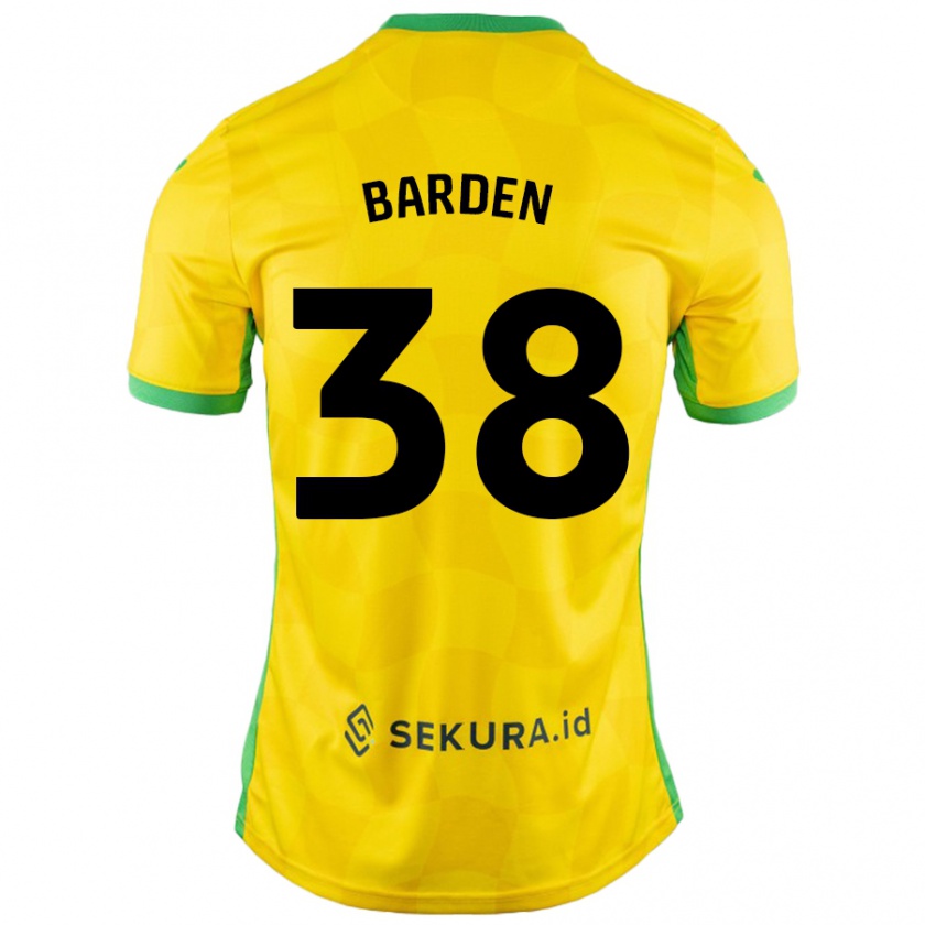 Kandiny Niño Camiseta Daniel Barden #38 Amarillo Verde 1ª Equipación 2024/25 La Camisa Chile