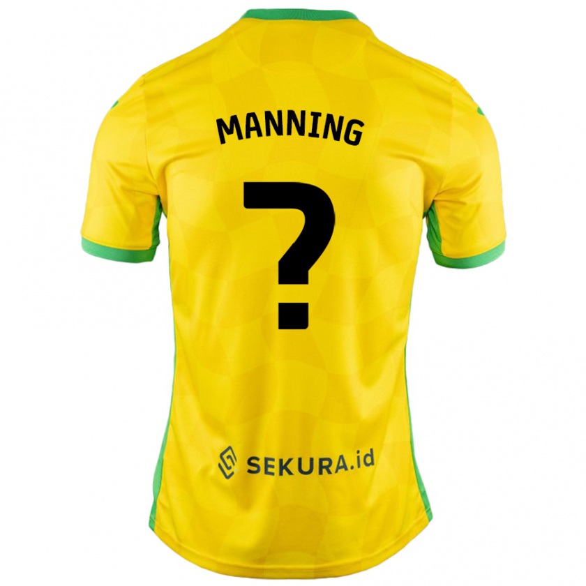 Kandiny Niño Camiseta Adian Manning #0 Amarillo Verde 1ª Equipación 2024/25 La Camisa Chile