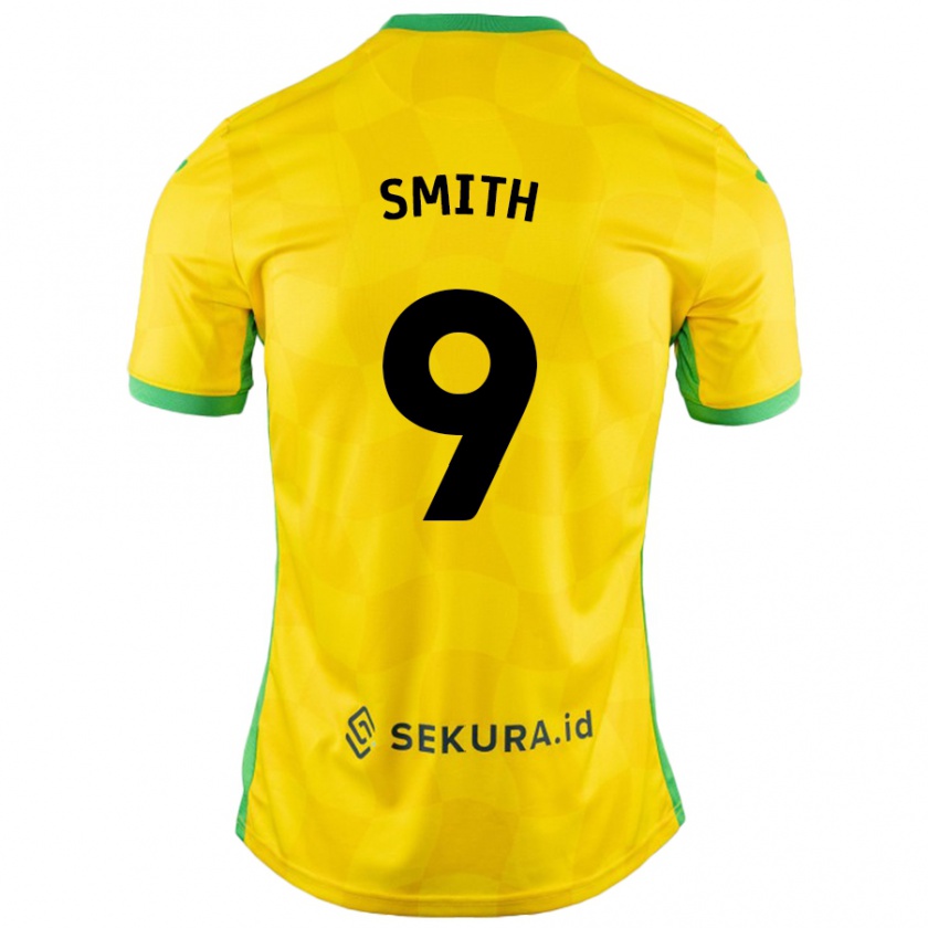 Kandiny Niño Camiseta Ellie Smith #9 Amarillo Verde 1ª Equipación 2024/25 La Camisa Chile