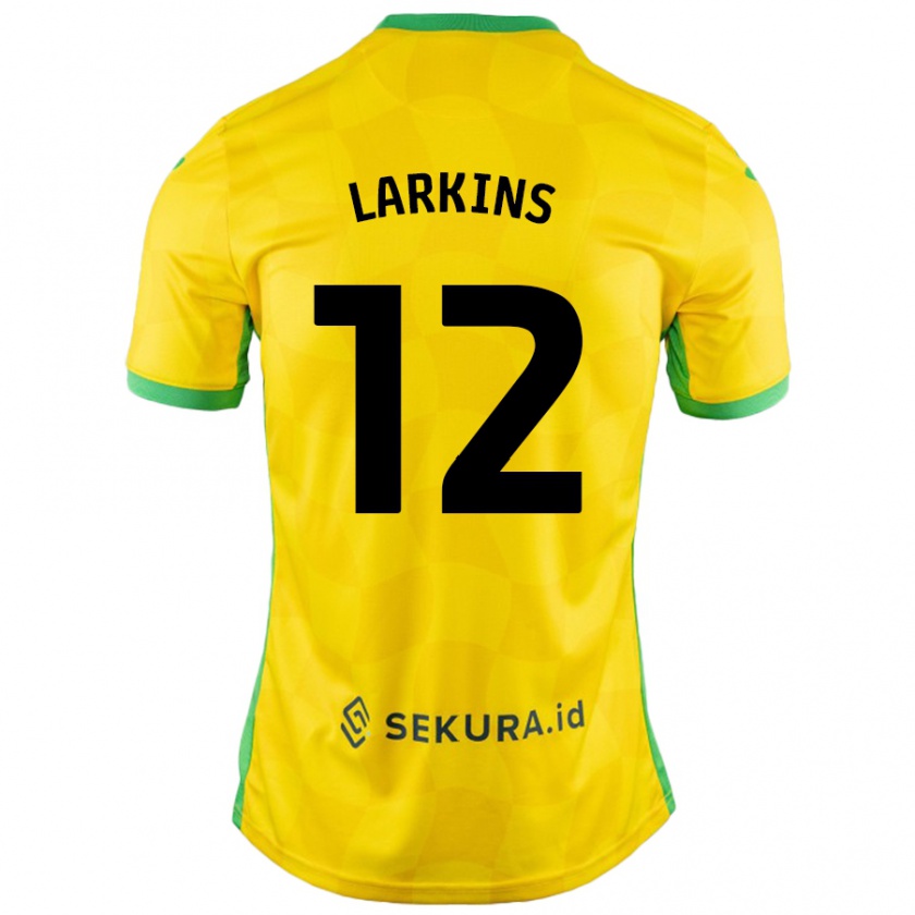 Kandiny Niño Camiseta Anna Larkins #12 Amarillo Verde 1ª Equipación 2024/25 La Camisa Chile